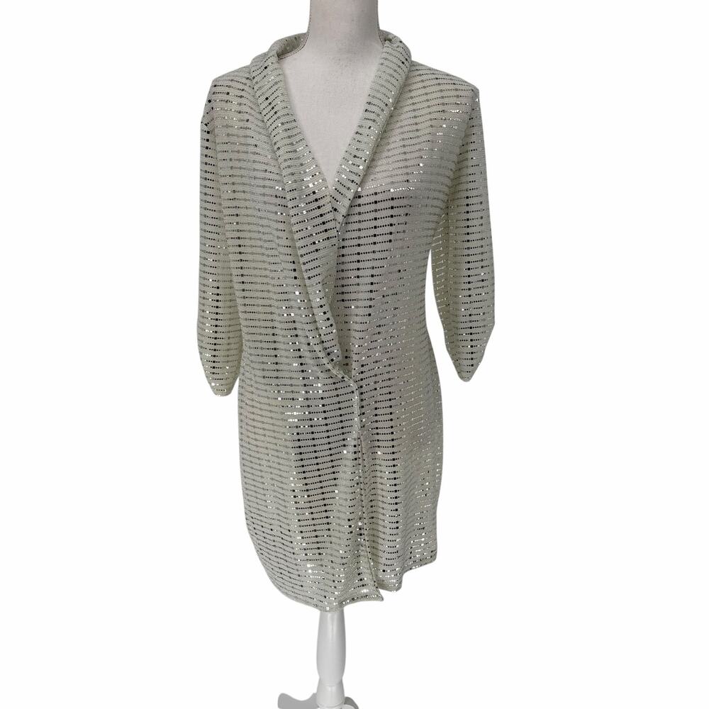 NEW Boohoo White Metallic Blazer Mini Bodycon Dress Size 8